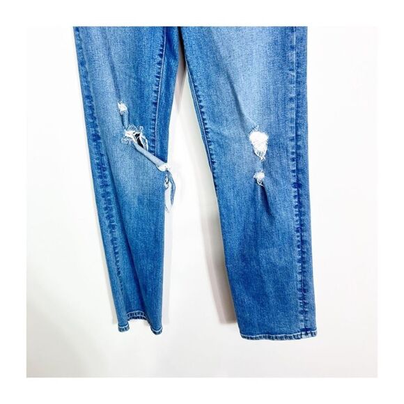 Express Jeans Womens Modern Straight Super High Rise Distressed Jeans Size 2 - Picture 8 of 8